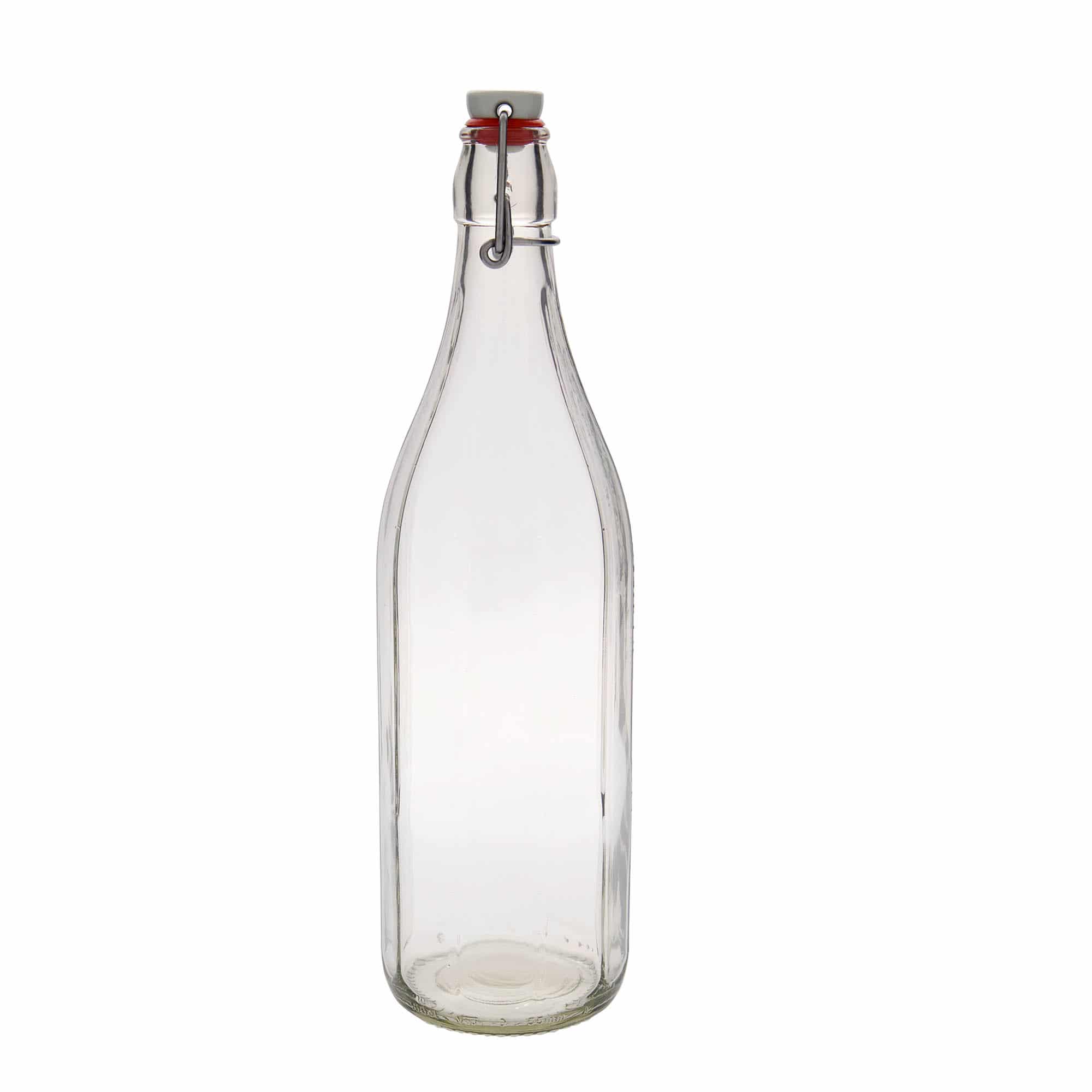 1 000 ml sklená fľaša „Bravo“, desaťhranná, hrdlo: strmeňový uzáver 1 000 ml sklená fľaša „Bravo“, desaťhranná, hrdlo: strmeňový uzáver