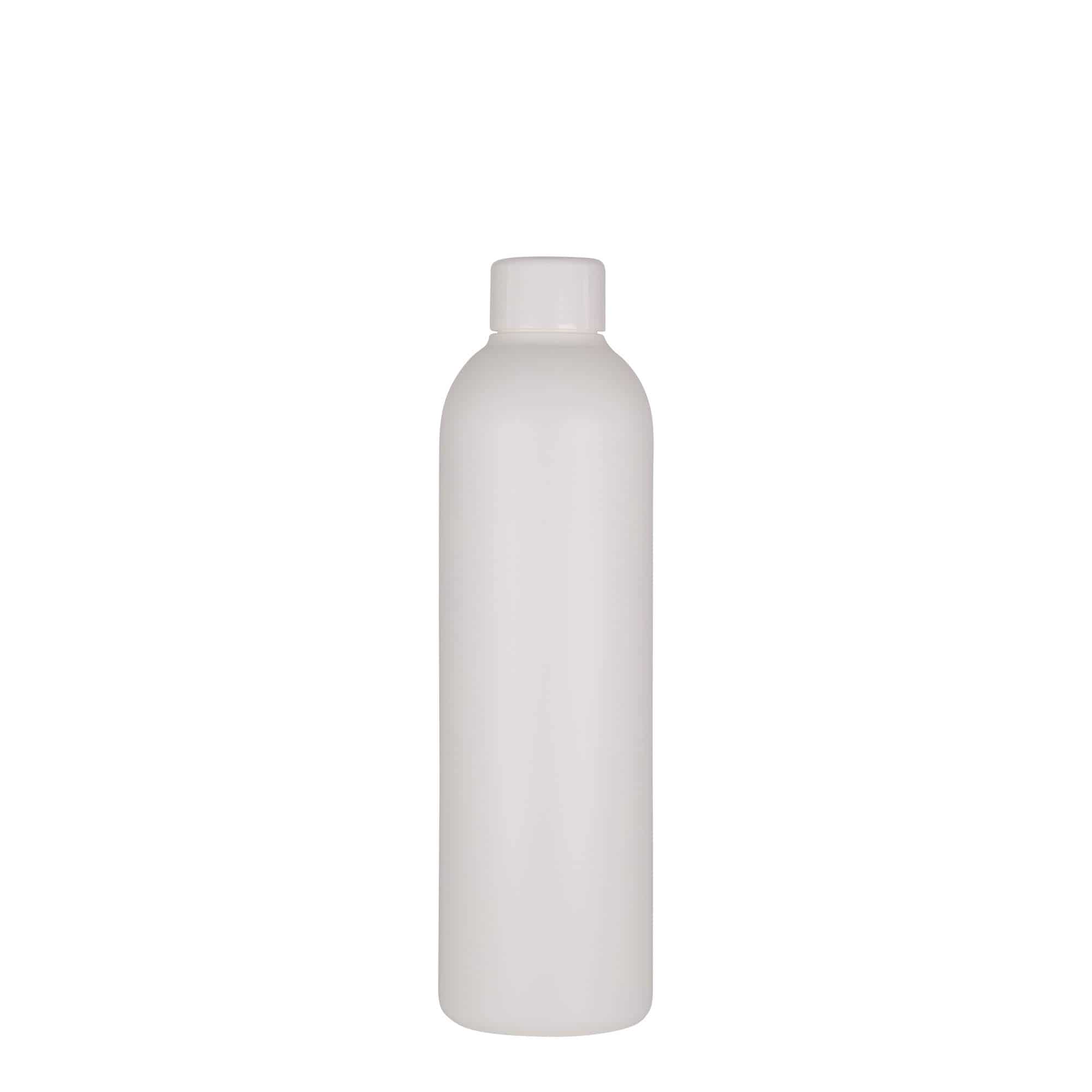 250 ml plastová fľaša „Tuffy“, HDPE, biela farba, hrdlo: GPI 24/410