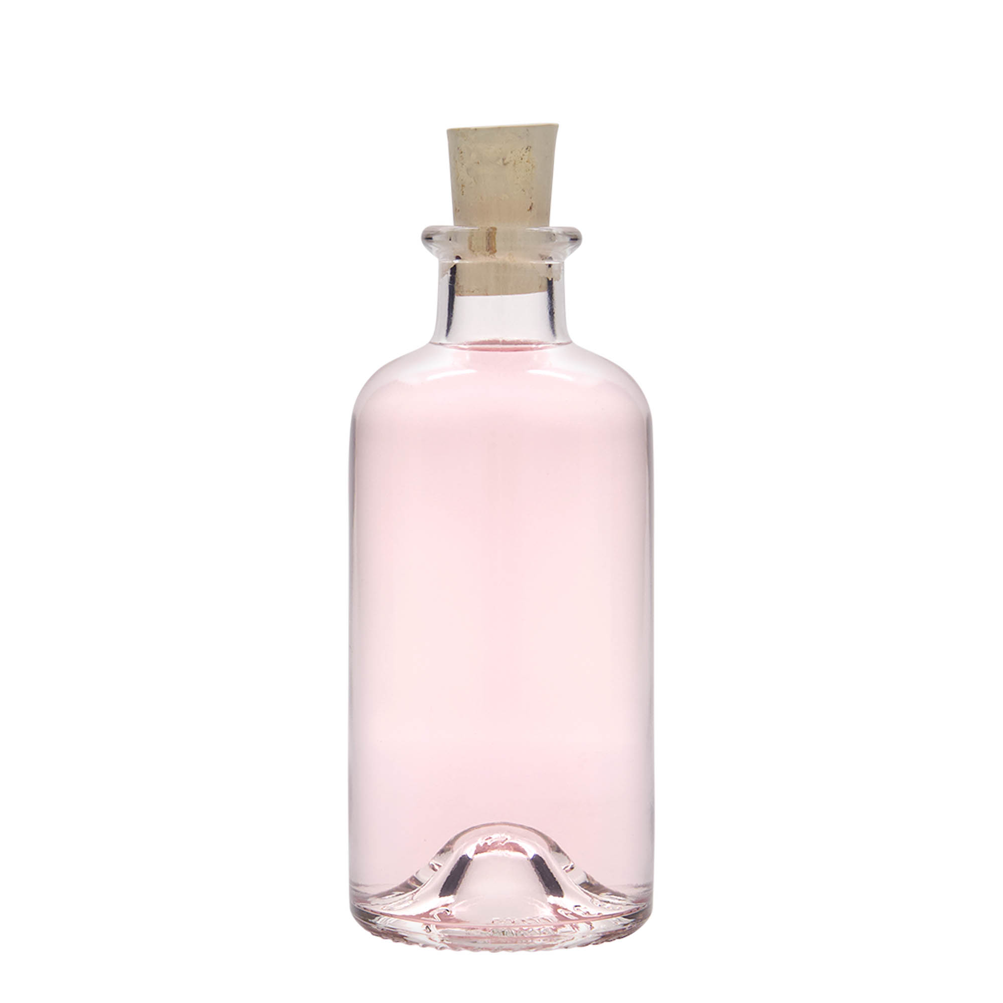 200 ml lekárenská sklenená fľaša, hrdlo: korkové