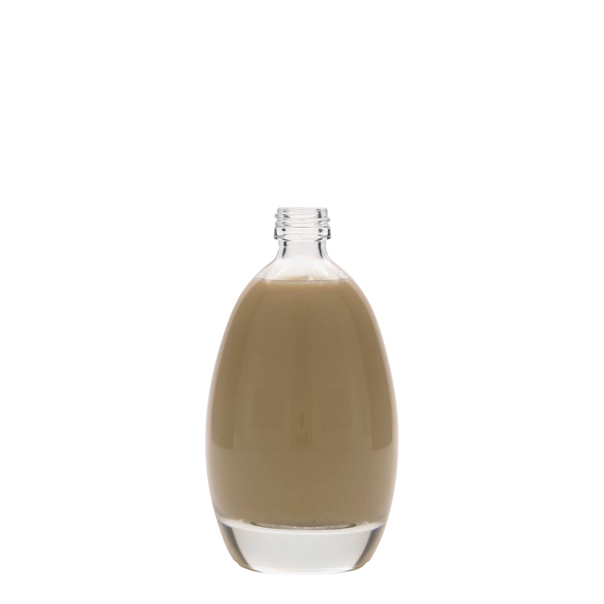 100 ml sklenená fľaša „Vajce“, hrdlo: PP 18