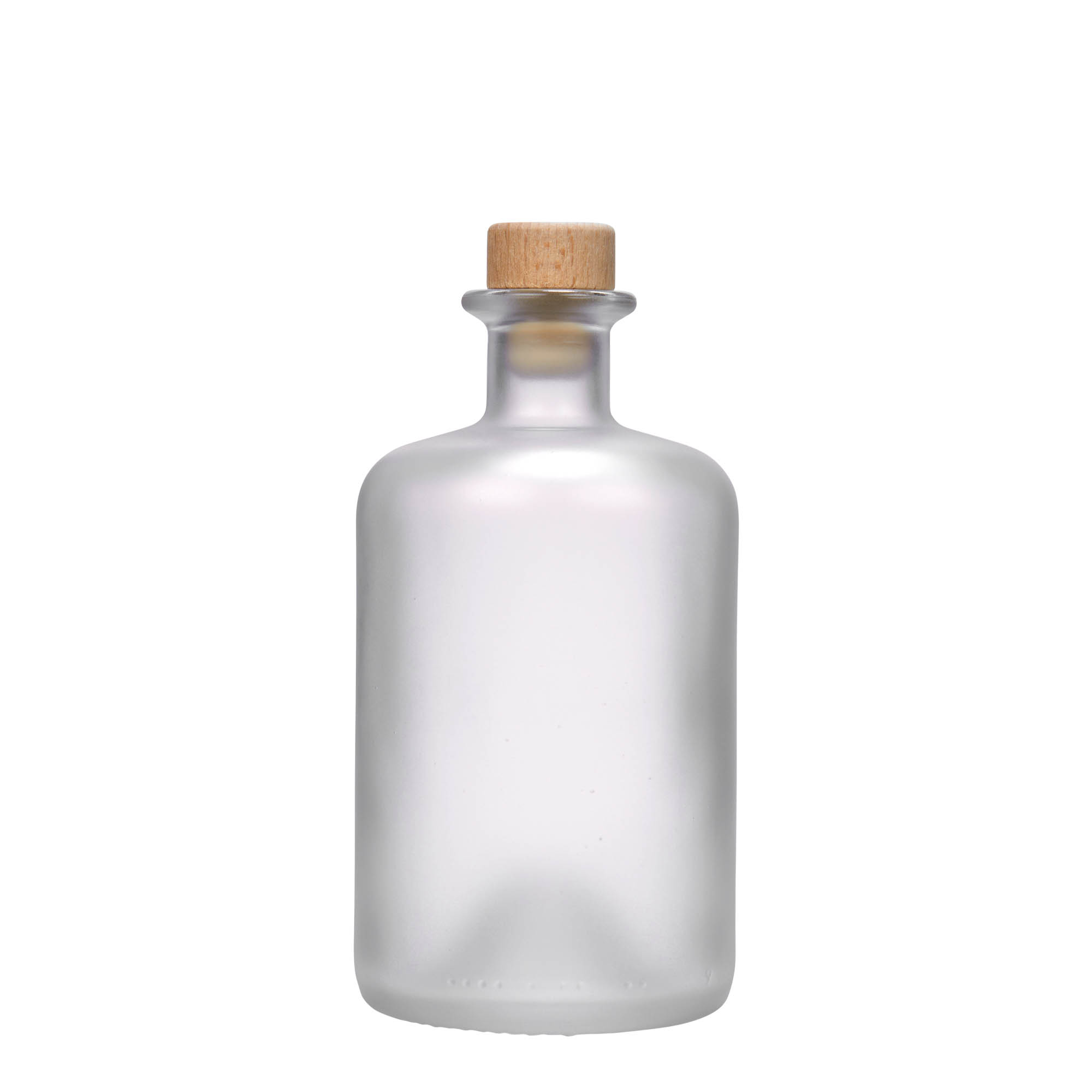 500 ml lekárnická sklenená fľaša, mrazená, hrdlo: korok