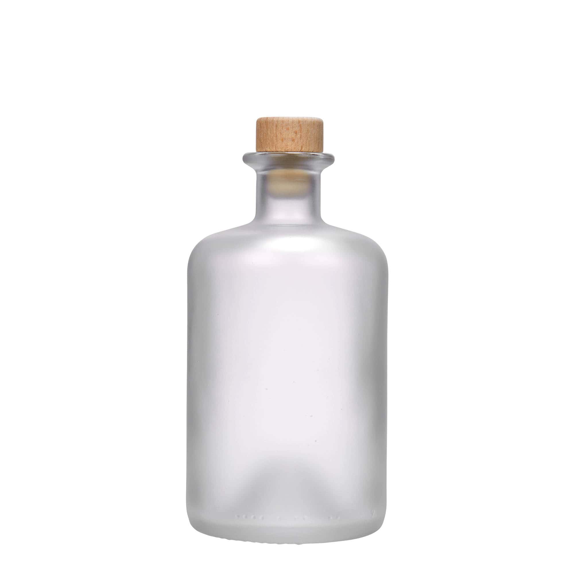 500 ml lekárnická sklenená fľaša, mrazená, hrdlo: korok