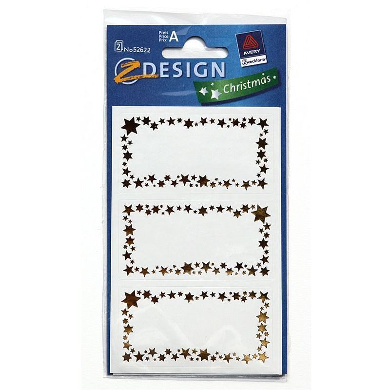 Zweckform etikety „Hvezdný rám“, papier, zlaté
