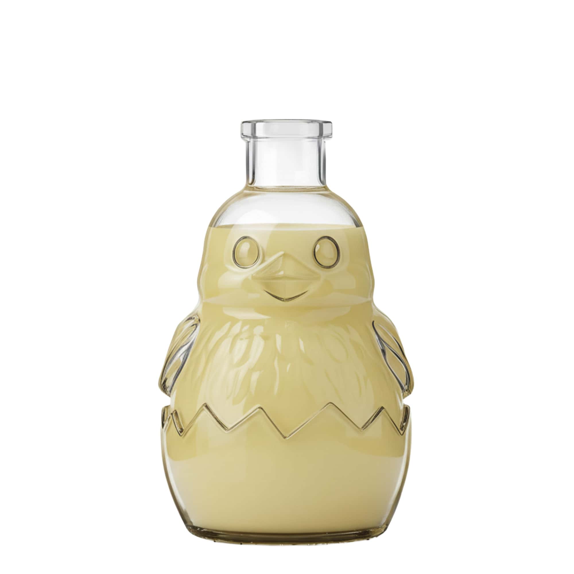 200 ml sklenená fľaša 'Kuriatko', hrdlo: korkové