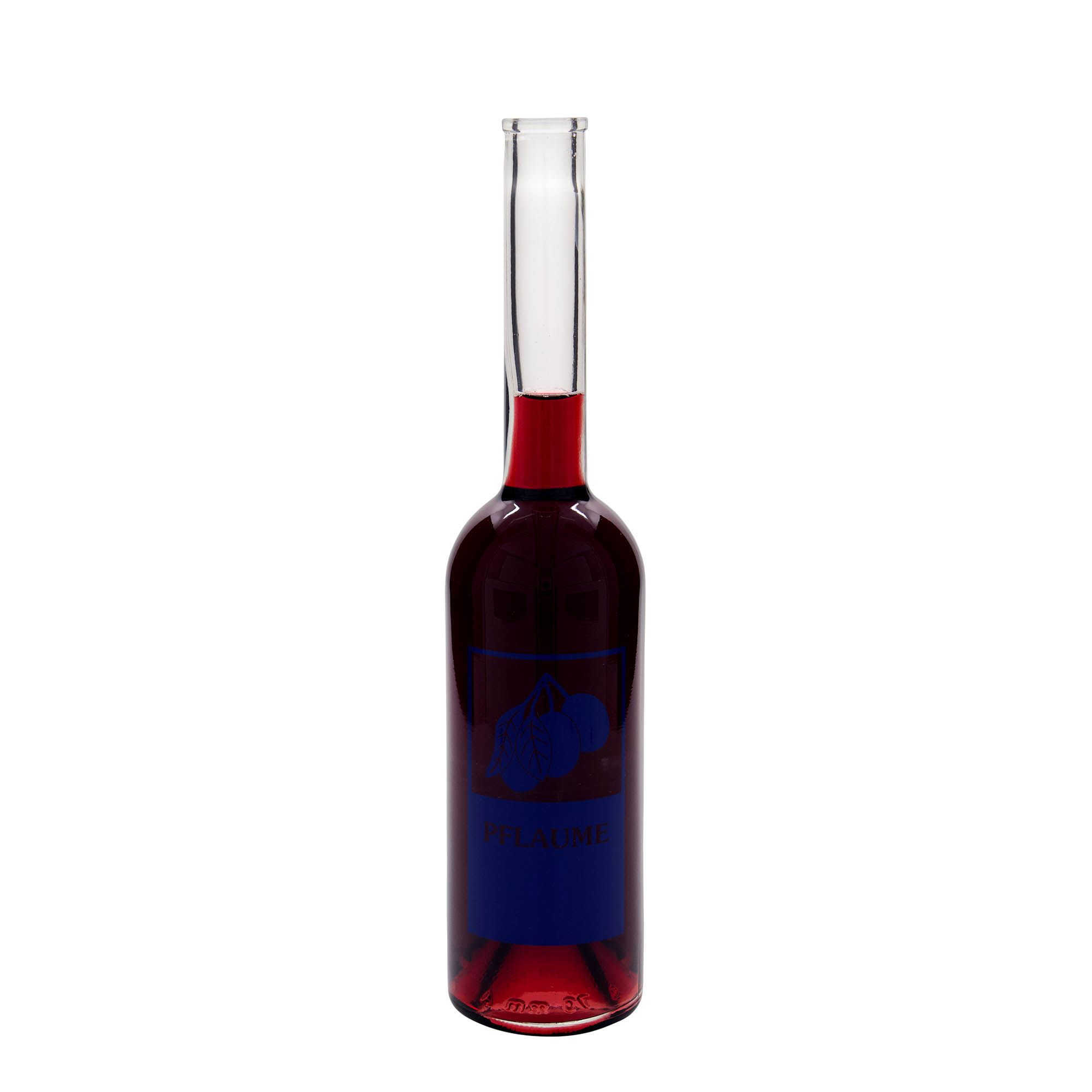 500 ml sklenená fľaša 'Opera', motív: slivka, hrdlo: korok