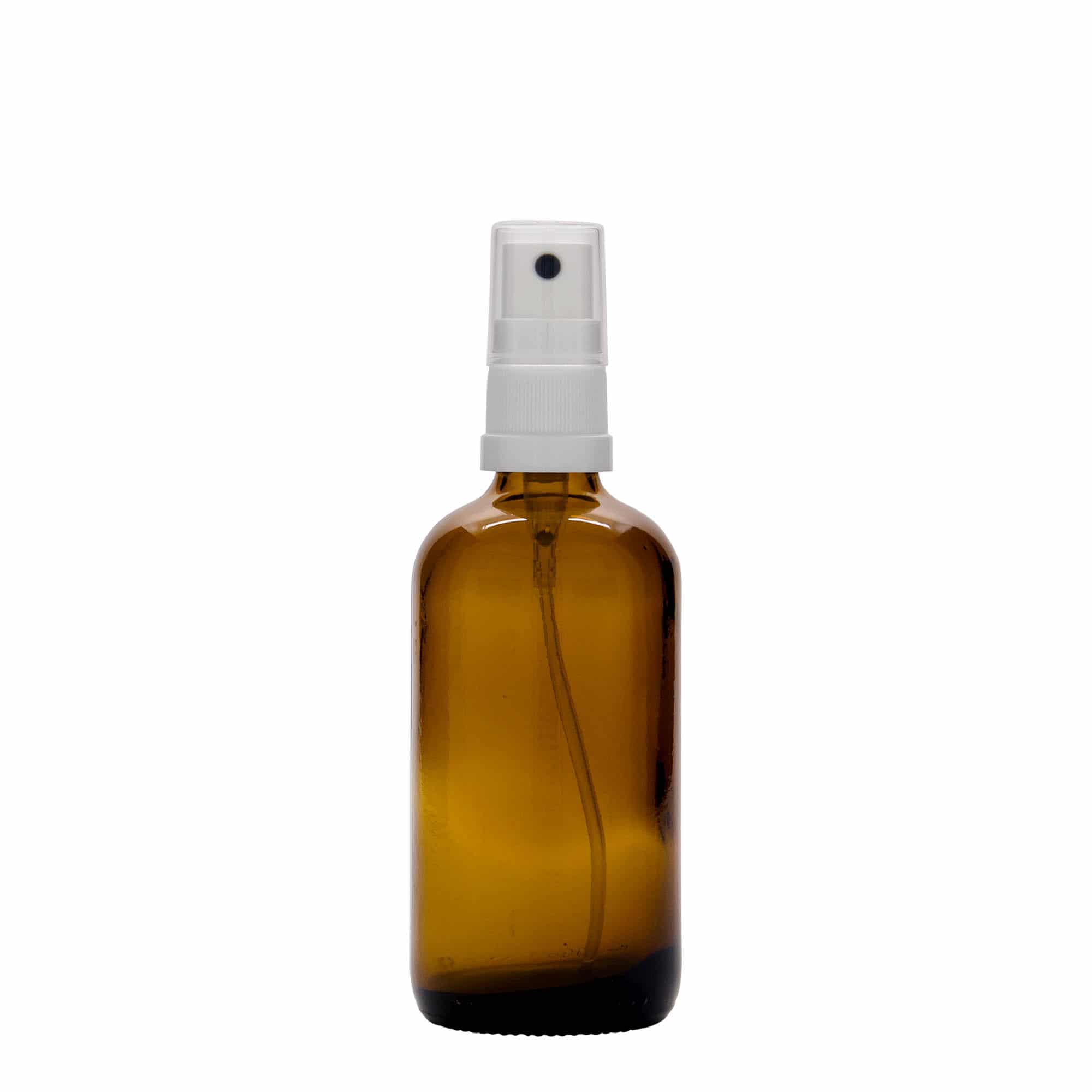 100 ml liekovka s rozprašovačom, sklená, hnedá farba, hrdlo: DIN 18 100 ml liekovka s rozprašovačom, sklená, hnedá farba, hrdlo: DIN 18