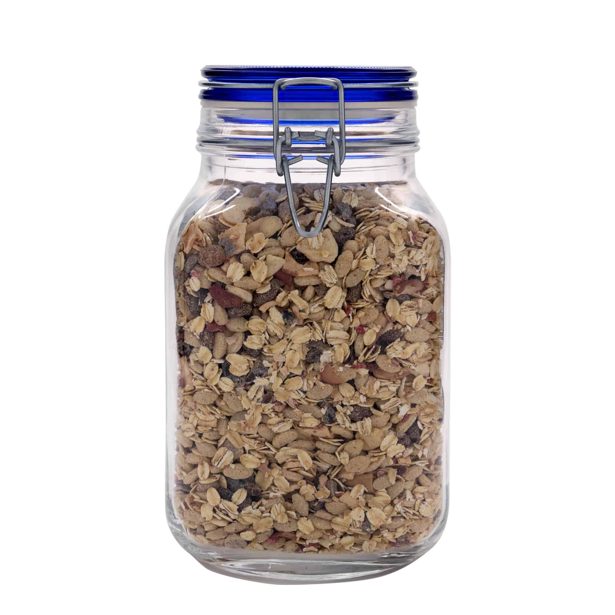 2.000 ml držiak na drôtové viečko 'Fido' modrý vrch, štvorcový, hrdlo: drôtový uzáver