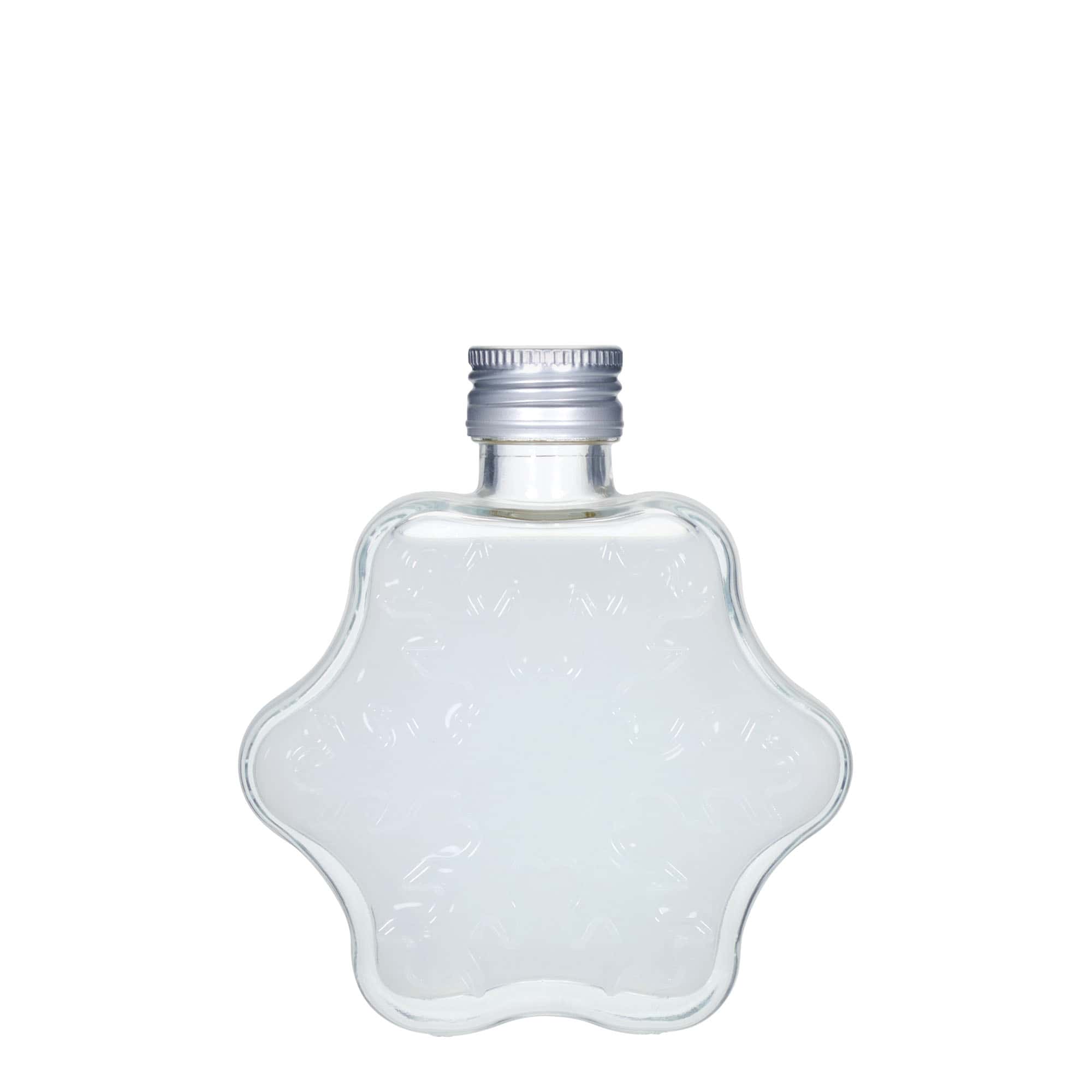 200 ml sklenená fľaša 'Snehová vločka', hrdlo: PP 28