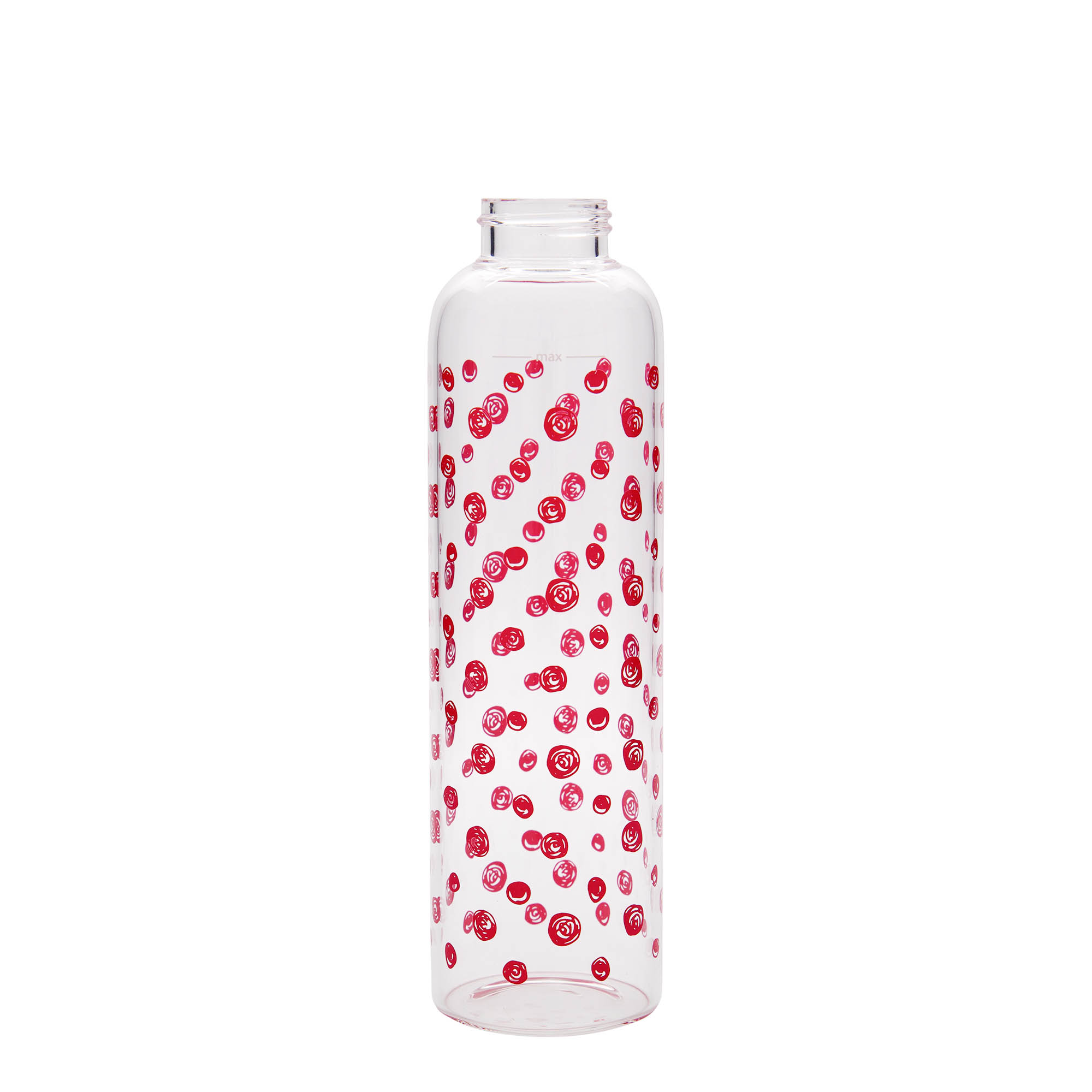 500 ml fľaša „Perseus“, motív: červené body, hrdlo: skrutkovací uzáver