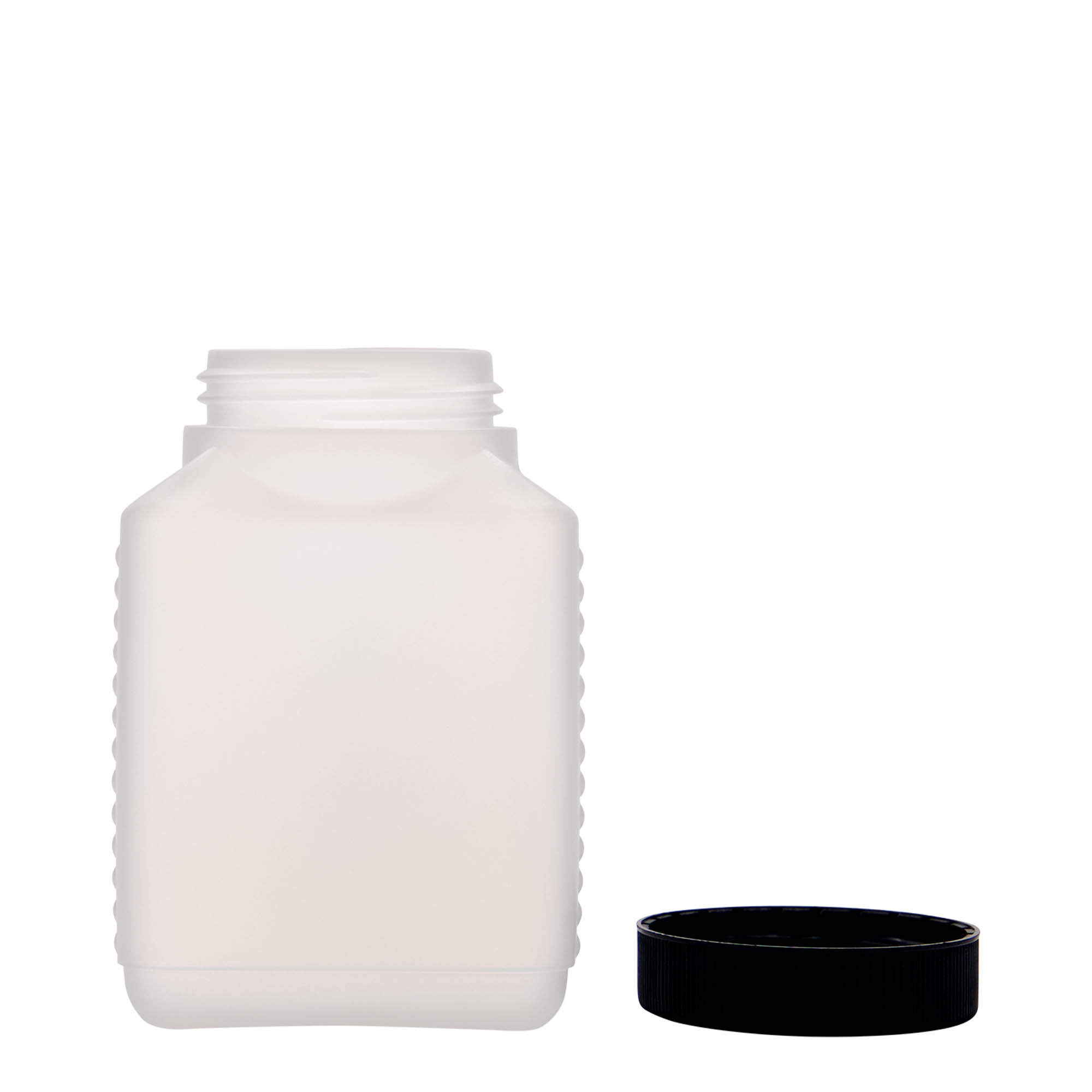 500 ml fľaša s širokým hrdlom, obdĺžniková, HDPE plast, prírodná, hrdlo: DIN 60 EPE 500 ml fľaša s širokým hrdlom, obdĺžniková, HDPE plast, prírodná, hrdlo: DIN 60 EPE