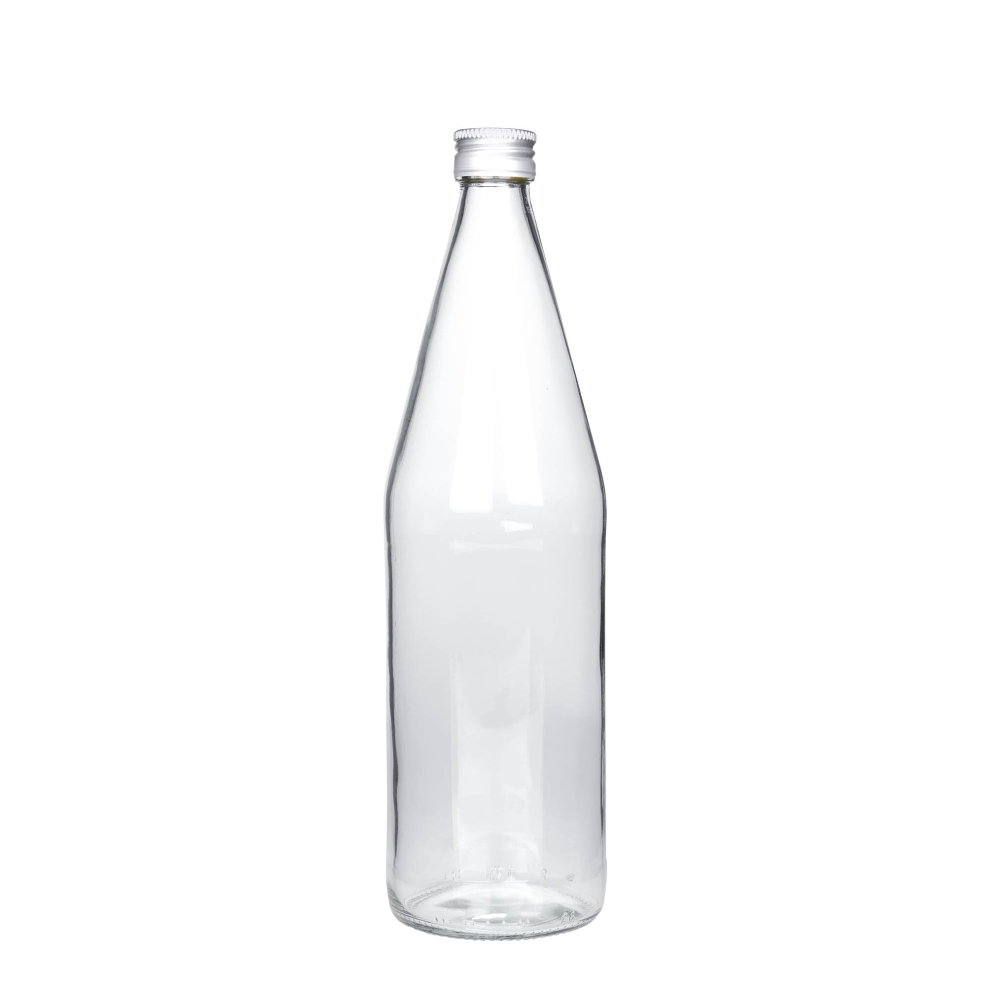 750 ml univerzálna fľaša tvar mrkvy, sklo, hrdlo: PP 28
