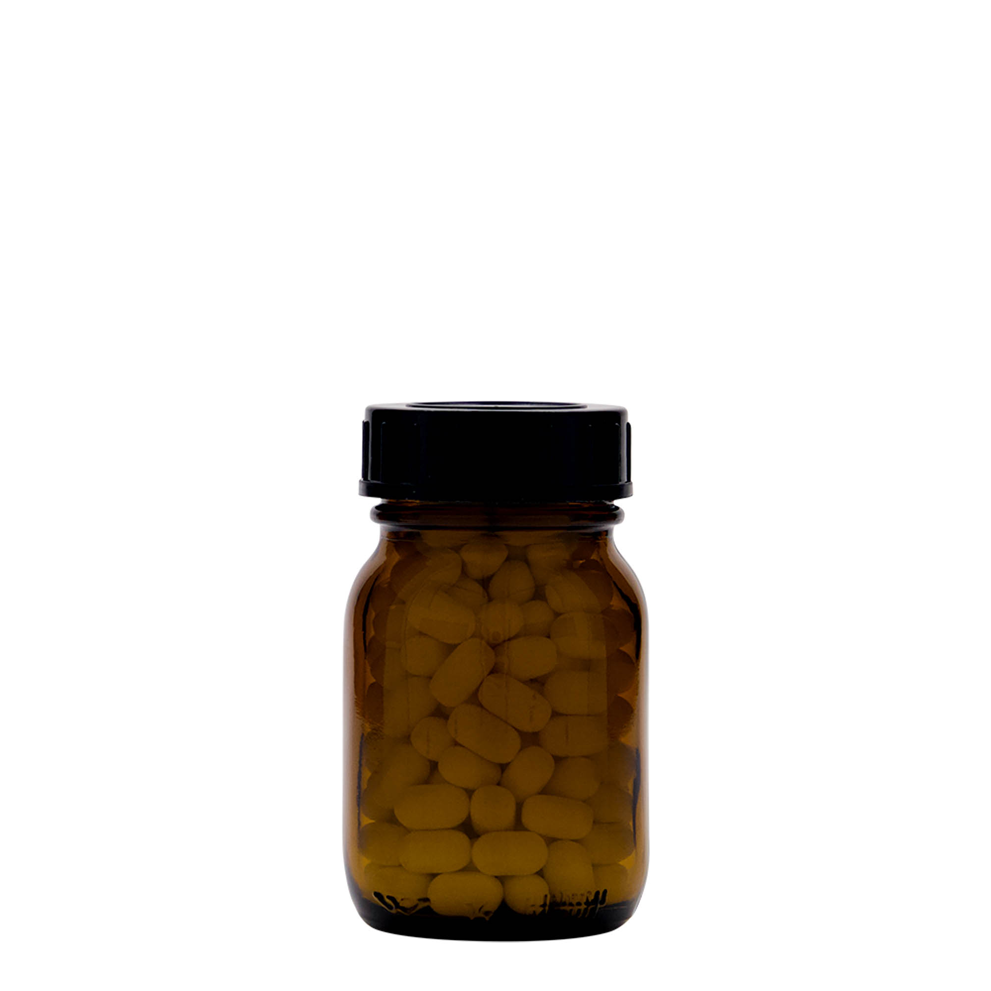 75 ml širokouhlové sklo, hnedé, hrdlo: DIN 40 75 ml širokouhlové sklo, hnedé, hrdlo: DIN 40
