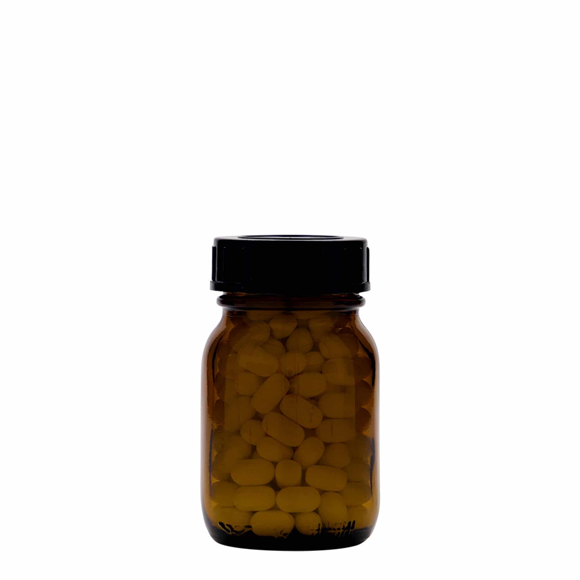 75 ml širokouhlové sklo, hnedé, hrdlo: DIN 40 75 ml širokouhlové sklo, hnedé, hrdlo: DIN 40