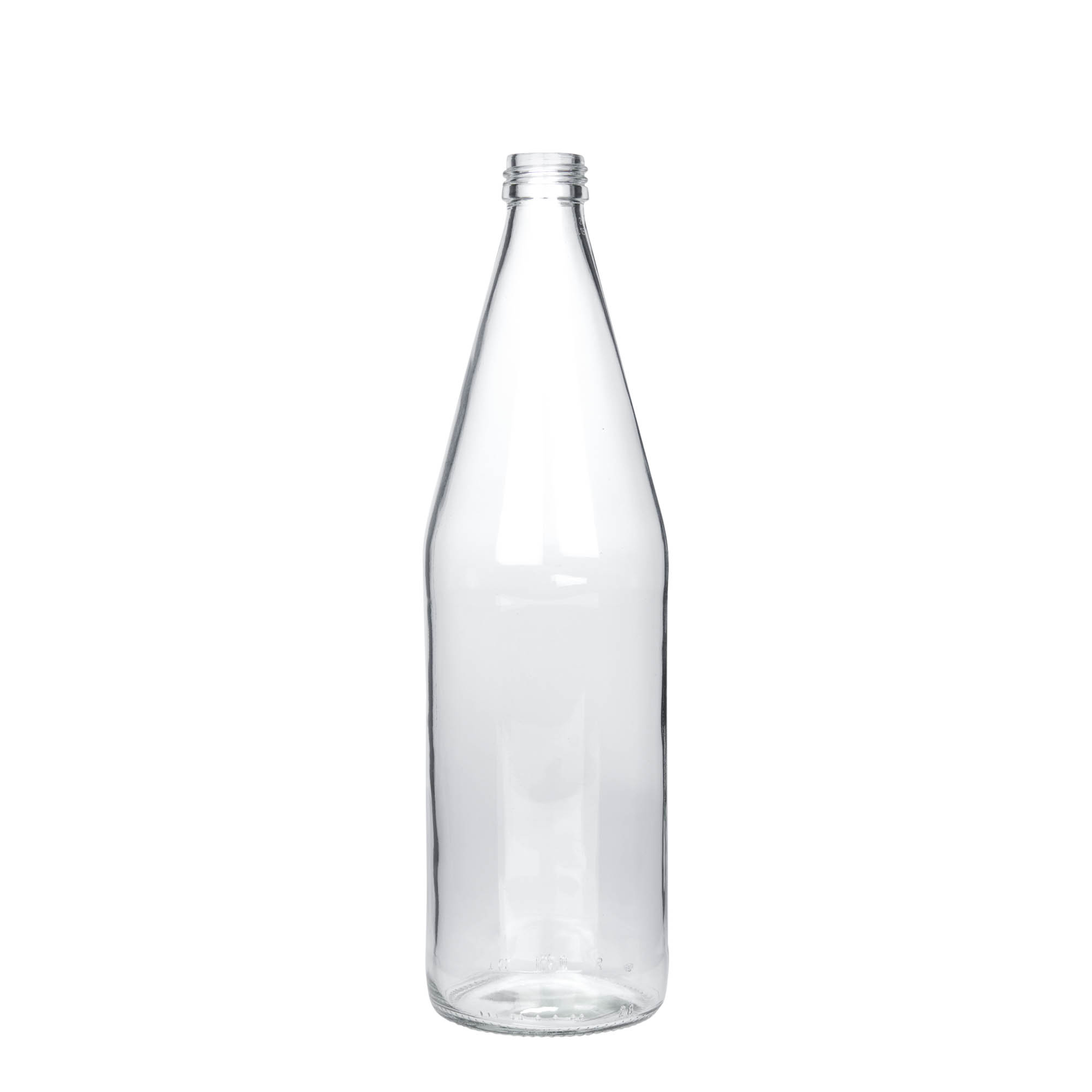 750 ml univerzálna fľaša tvar mrkvy, sklo, hrdlo: PP 28