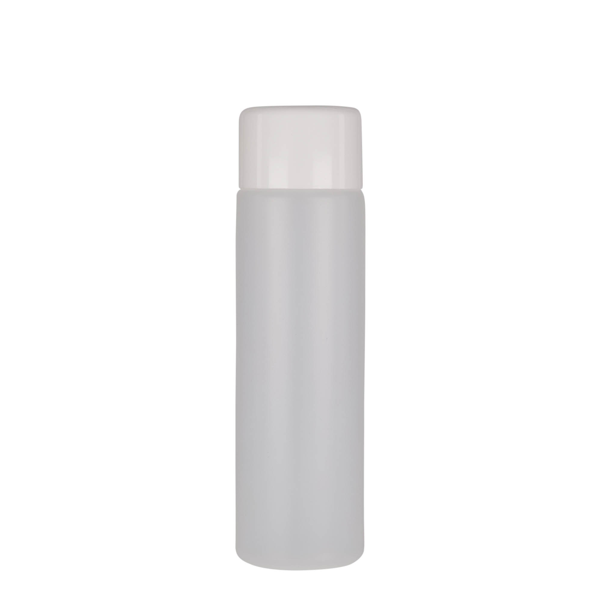 250 ml okrúhla fľaša, PE-plast, prírodná, hrdlo: skrutkovací uzáver