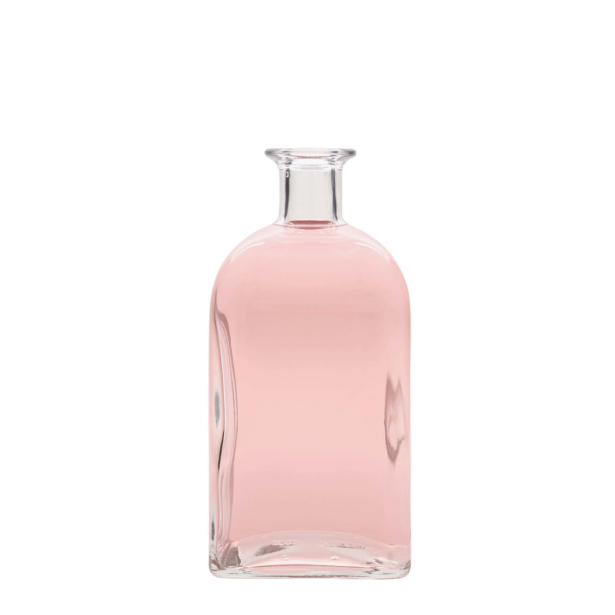 700 ml sklená fľaša lekárnik Carré, štvorcová, hrdlo: korok