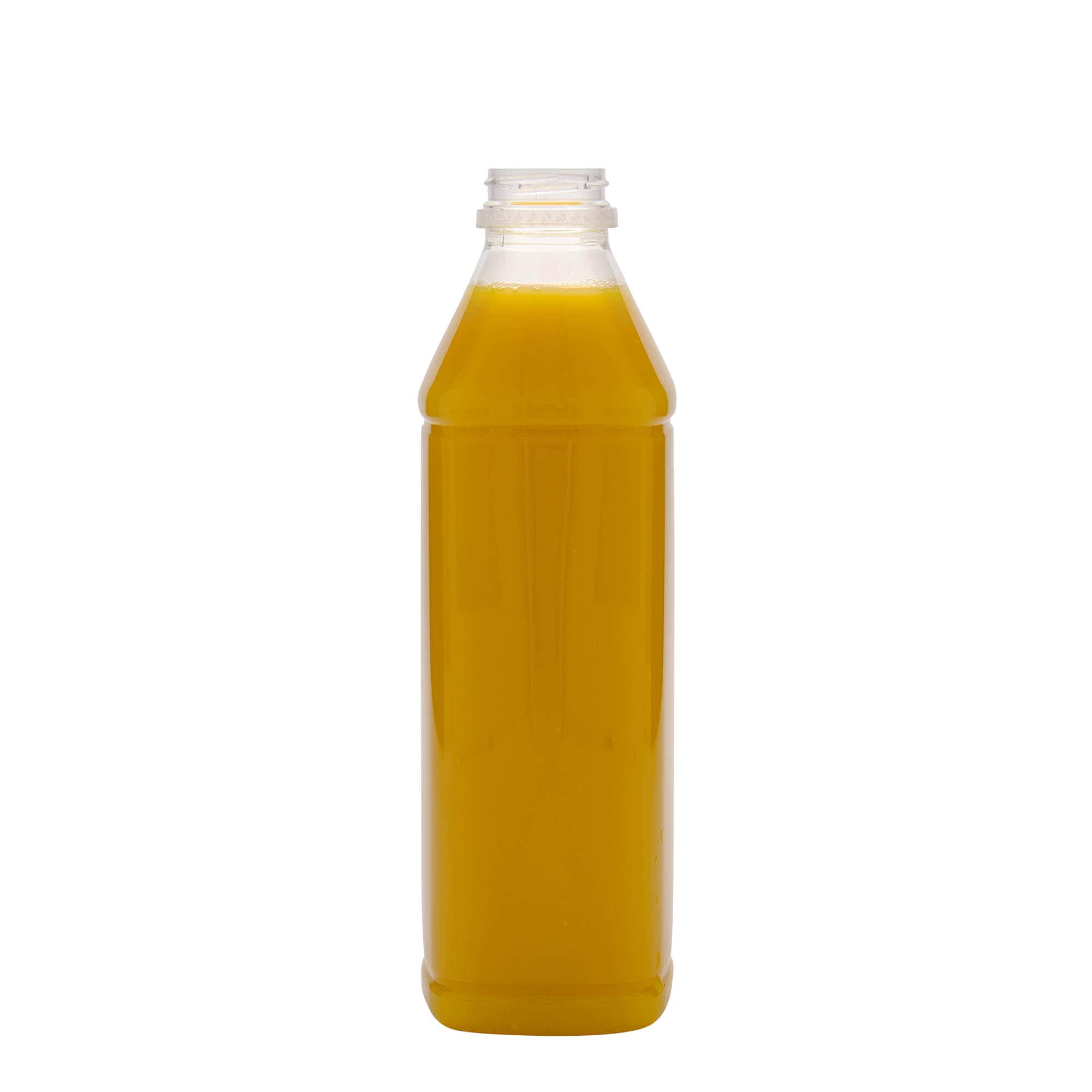 1 000 ml PET fľaša Milk and Juice Carré, štvorcová, plast, hrdlo: 38 mm