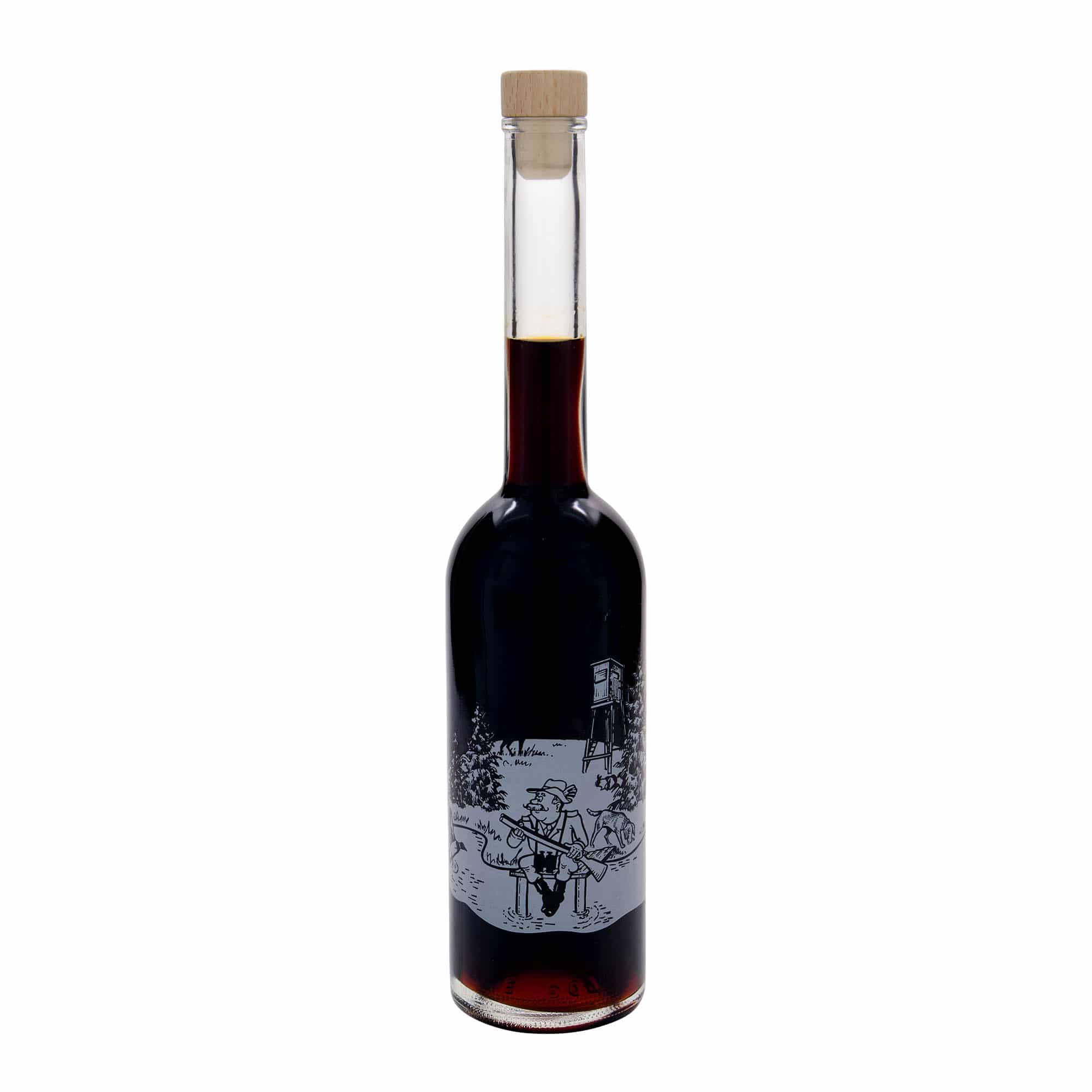500 ml sklenená fľaša 'Opera', motív: Lovec, hrdlo: korok