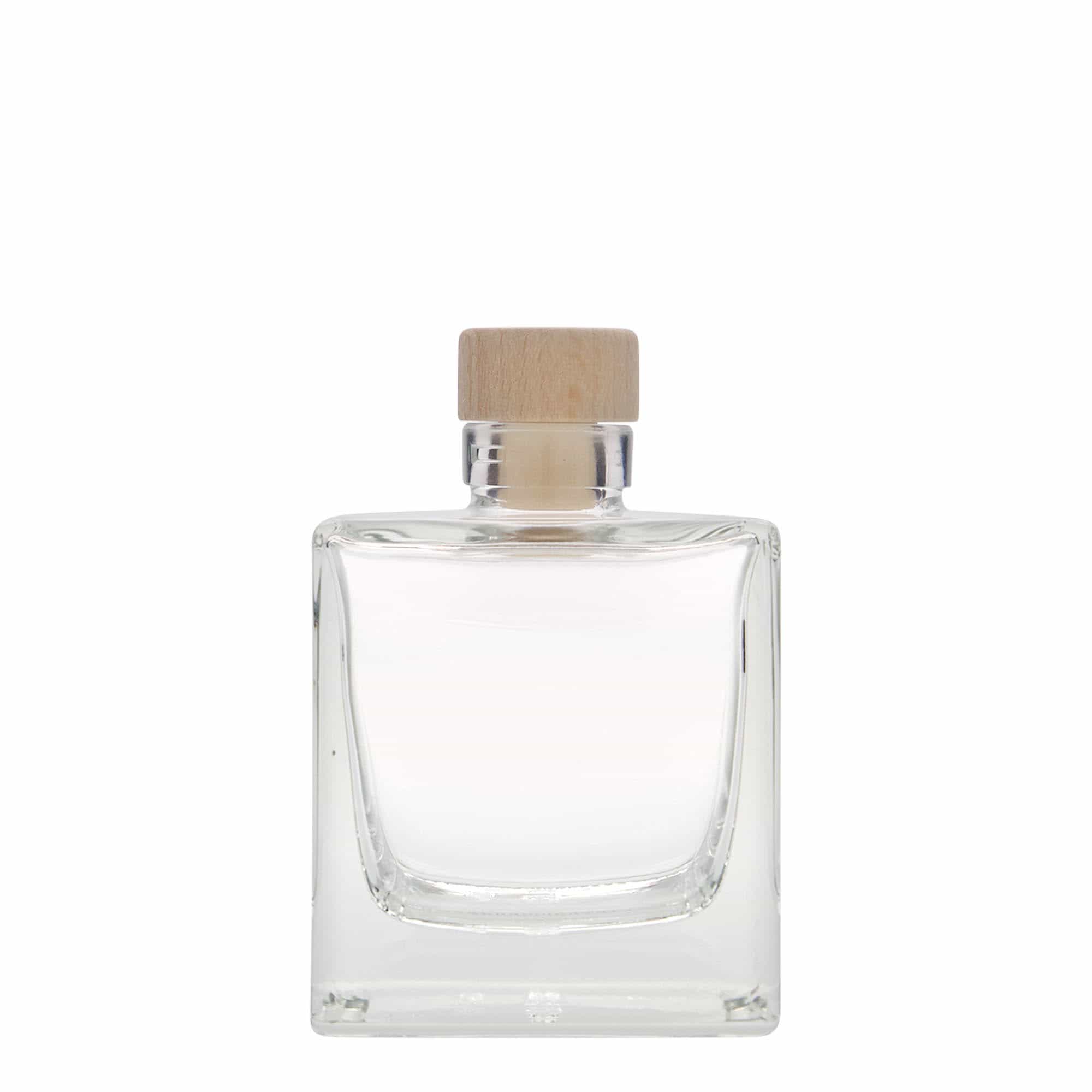 200 ml sklená fľaša „Cube“, štvorcová, hrdlo: korok