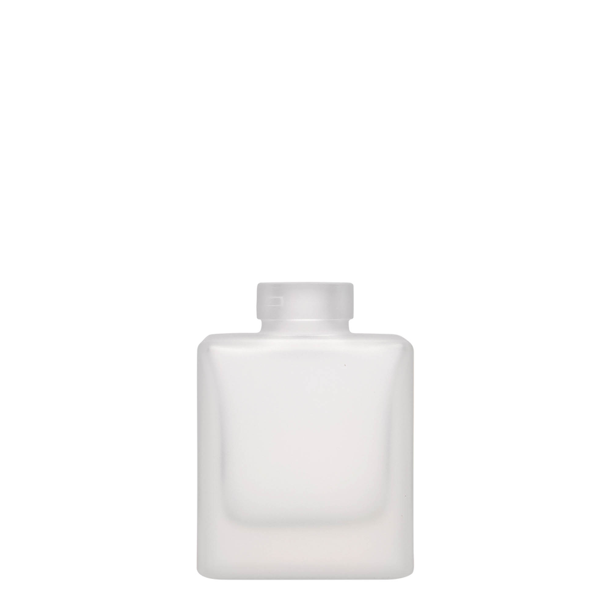 100 ml sklenená fľaša 'Cube', štvorcová, mrazená, hrdlo: korok