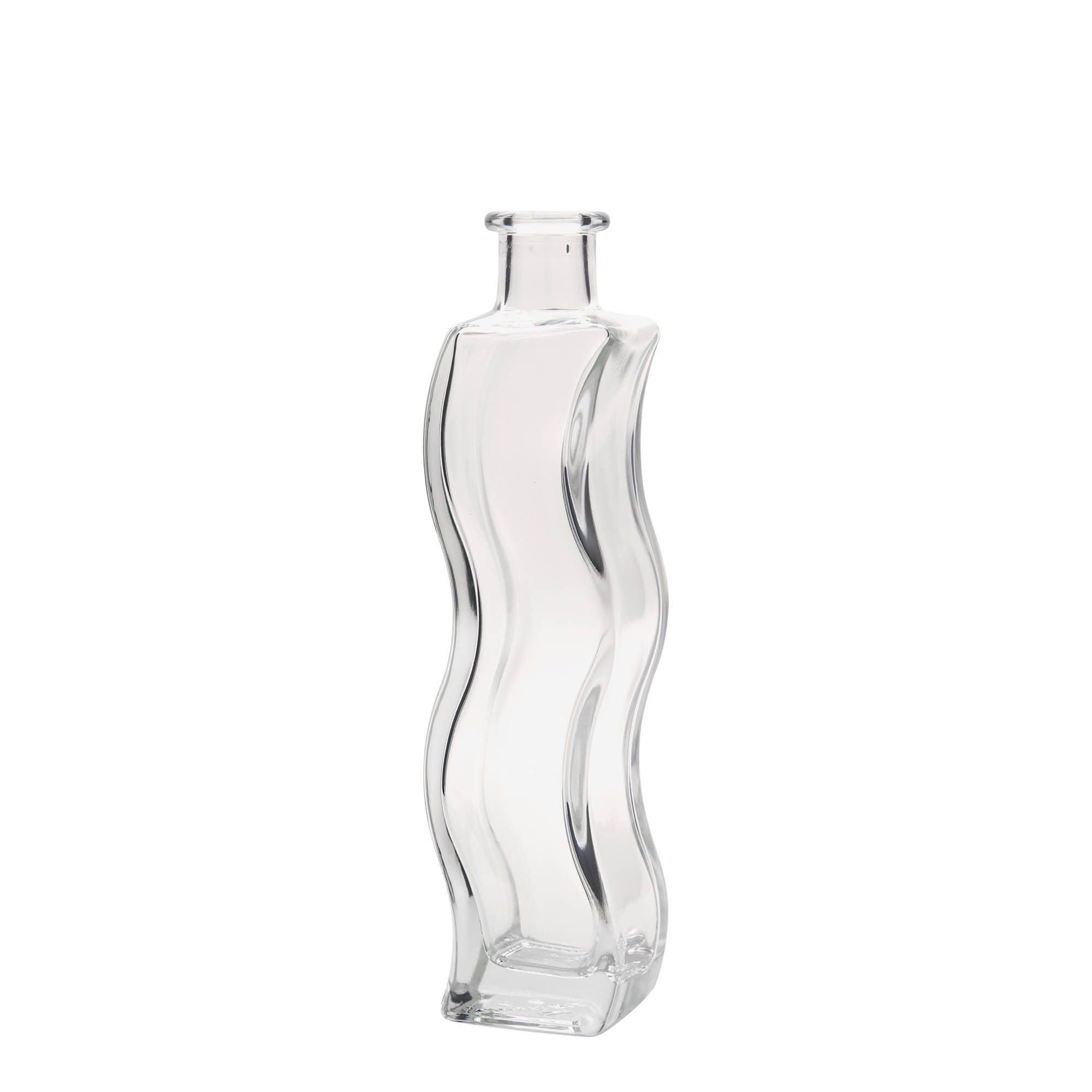 200 ml sklenená fľaša 'Vlna', štvorcová, hrdlo: korok