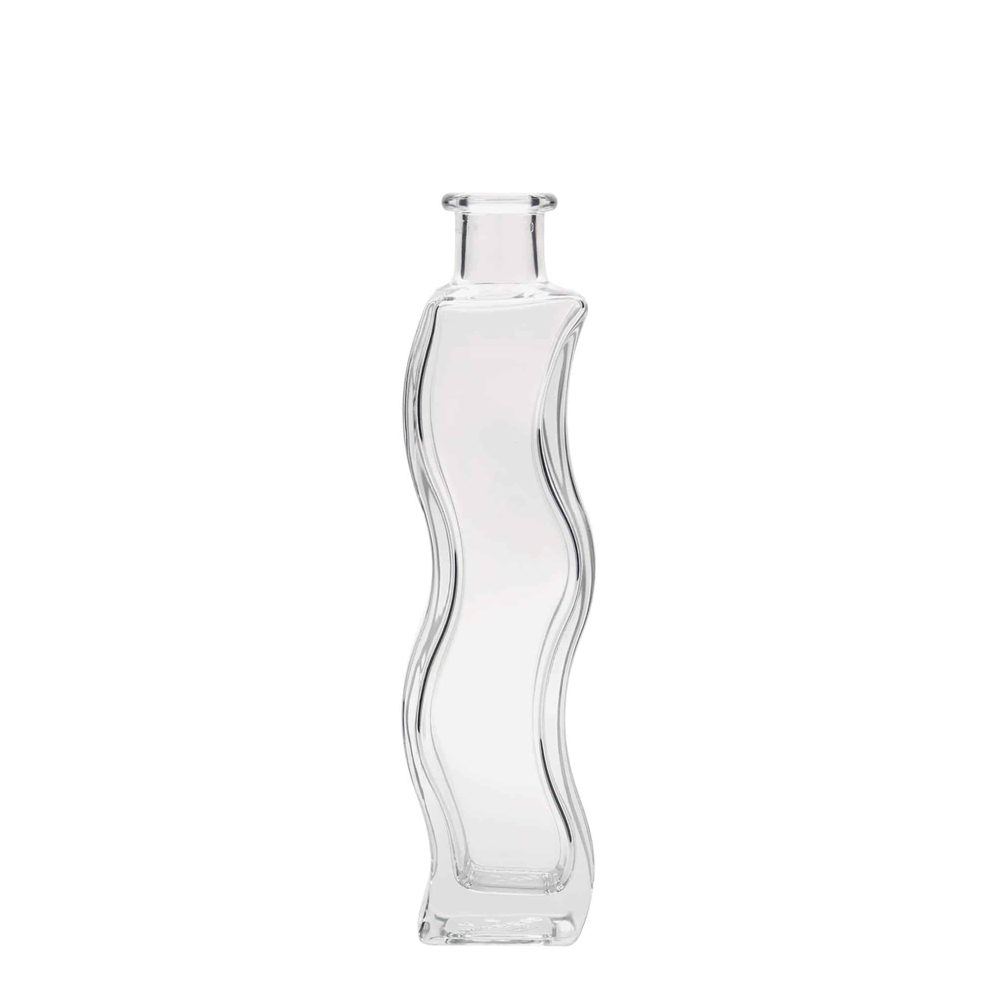 200 ml sklená fľaša „Vlna“, štvorcová, hrdlo: korok 200 ml sklená fľaša „Vlna“, štvorcová, hrdlo: korok