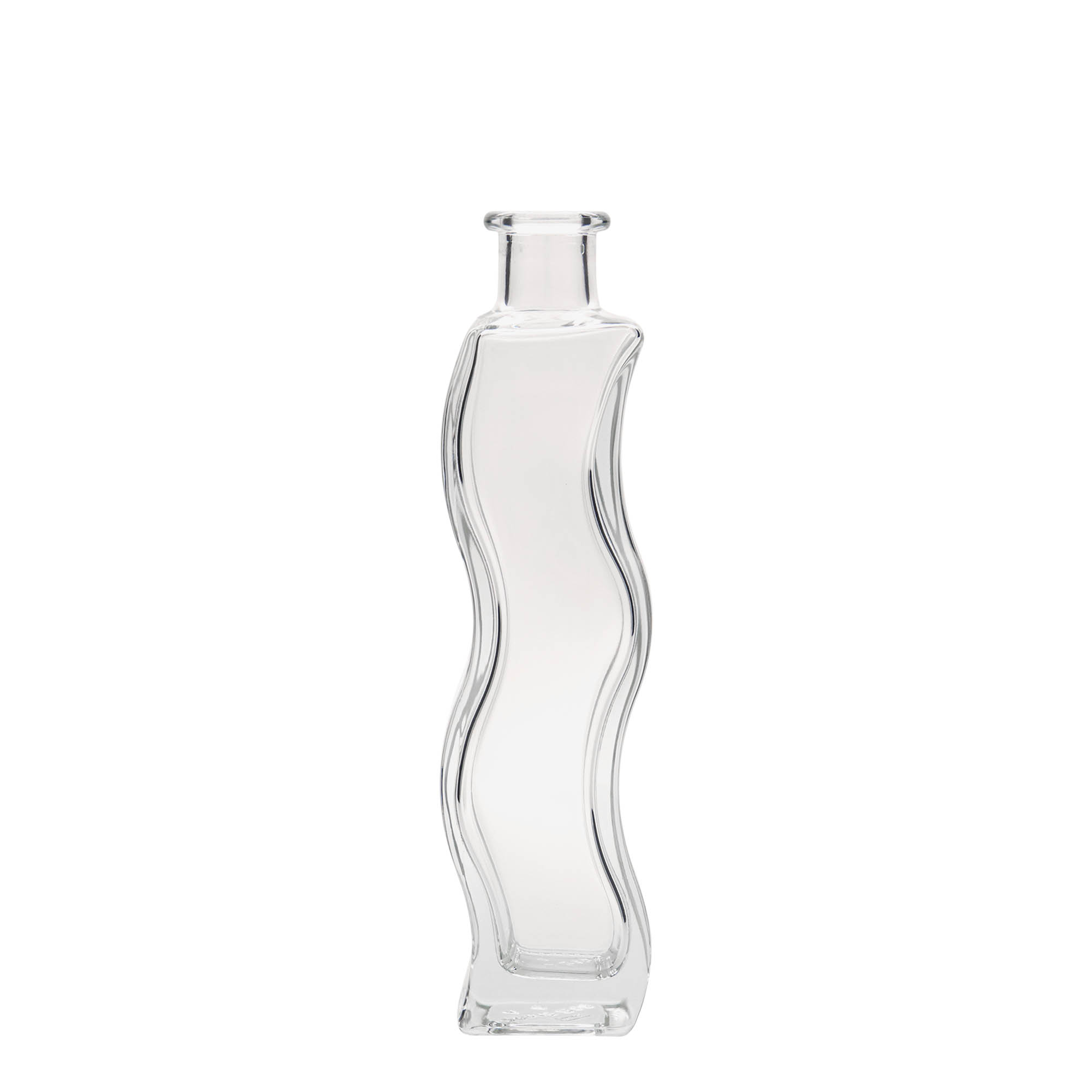 200 ml sklenená fľaša 'Vlna', štvorcová, hrdlo: korok 200 ml sklenená fľaša 'Vlna', štvorcová, hrdlo: korok