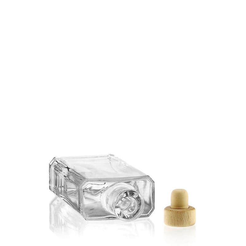 200 ml sklená fľaša „Shiny“, obdĺžniková, hrdlo: korok