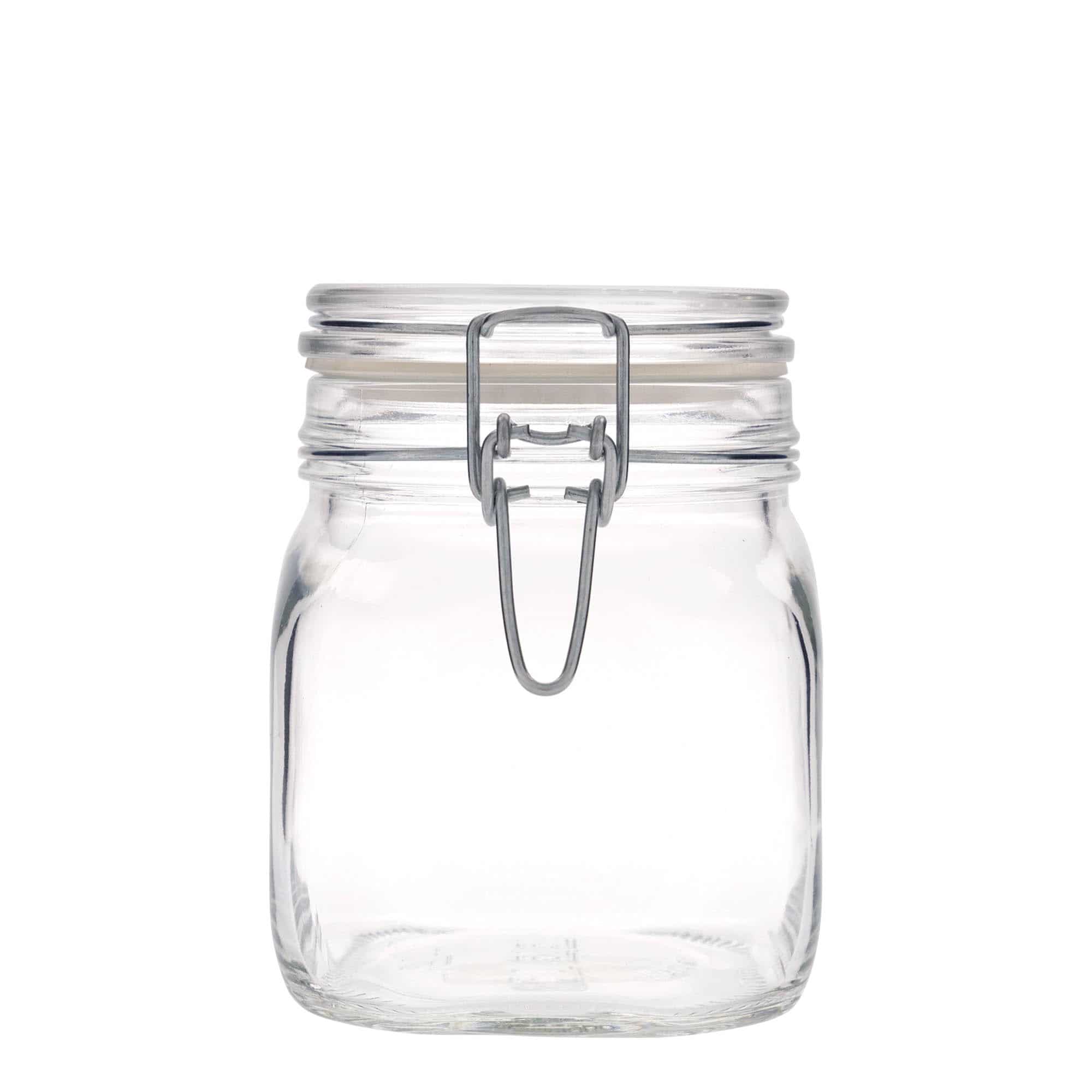 750 ml pohár so strmeňovým uzáverom „Fido“, štvorcový, hrdlo: strmeňový uzáver 750 ml pohár so strmeňovým uzáverom „Fido“, štvorcový, hrdlo: strmeňový uzáver