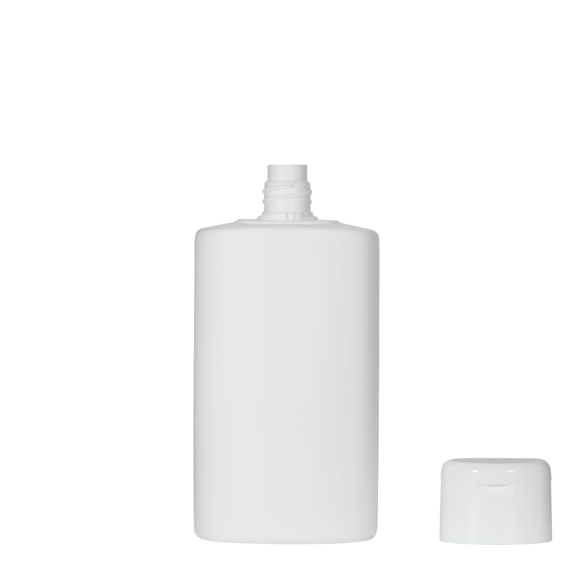 250 ml plastová fľaša 'Indy', oválna, HDPE, biela, hrdlo: závitové uzáver