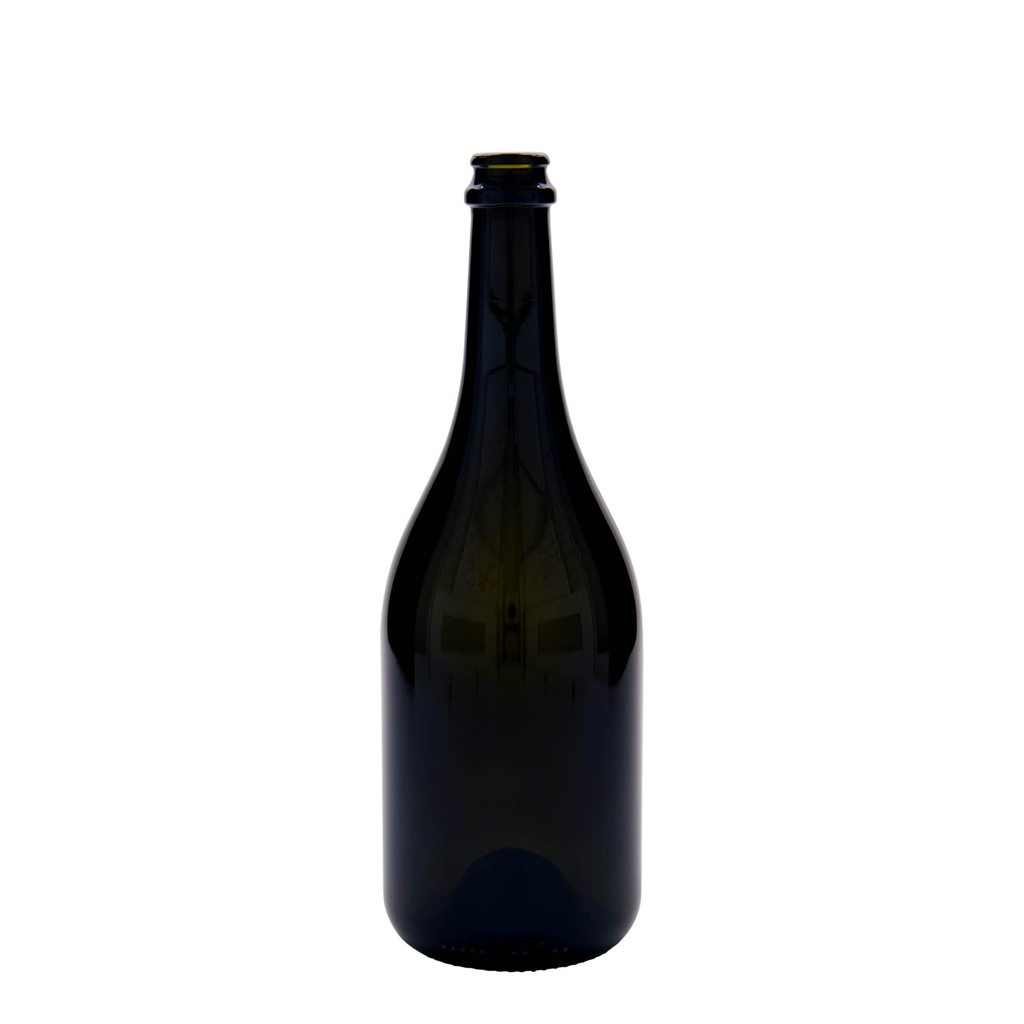 750 ml pivová fľaša 'Horta', sklo, antik zelená, hrdlo: korunkový uzáver