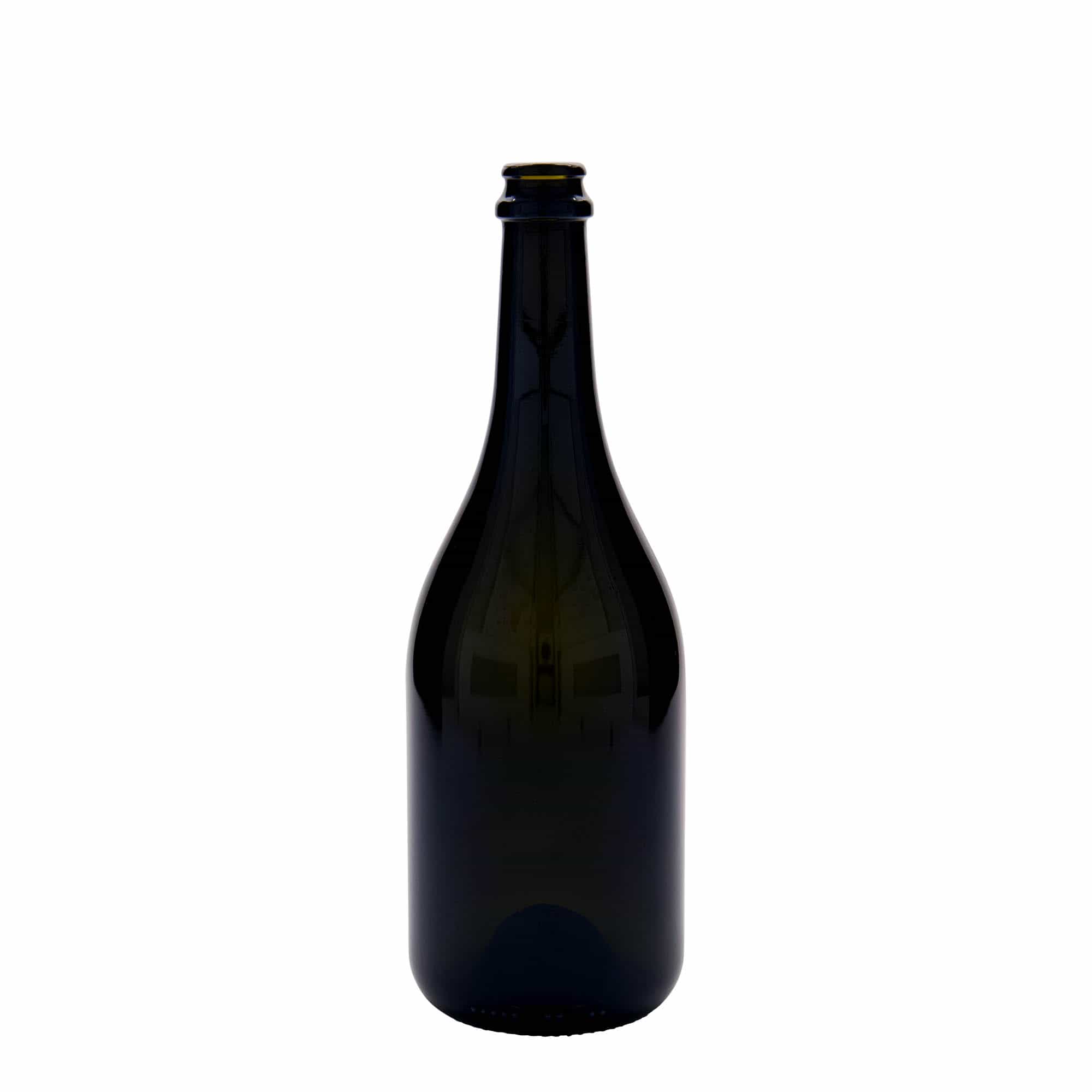 750 ml pivová fľaša 'Horta', sklo, antik zelená, hrdlo: korunkový uzáver