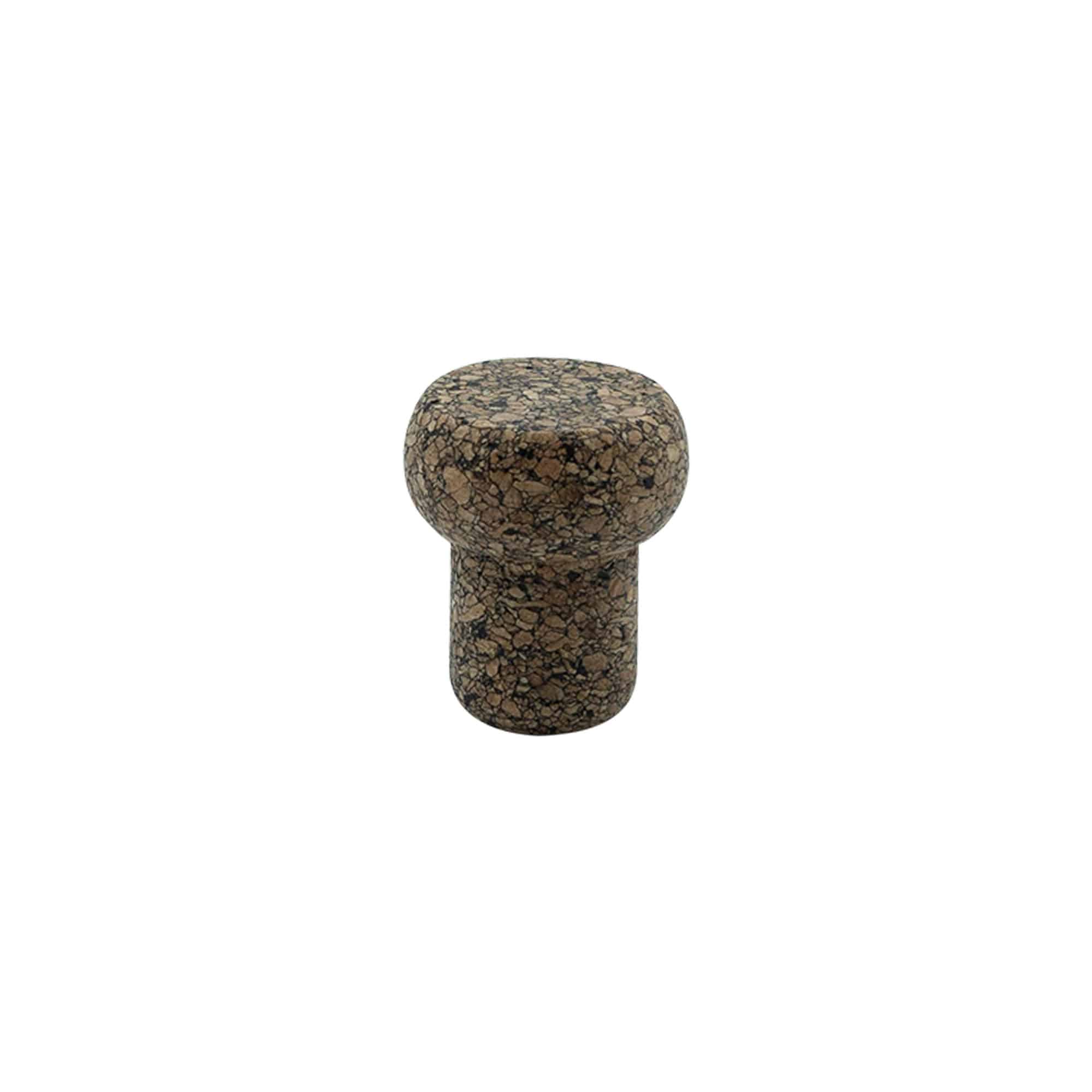 Zátky s hmatníkom 'Barrel' 19,5 mm, Corkcoal, pre hrdlo: korok