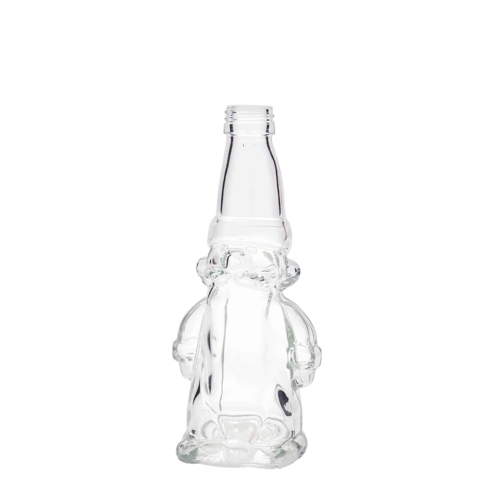 200 ml sklená fľaša „Vianočný škriatok“, hrdlo: PP 28