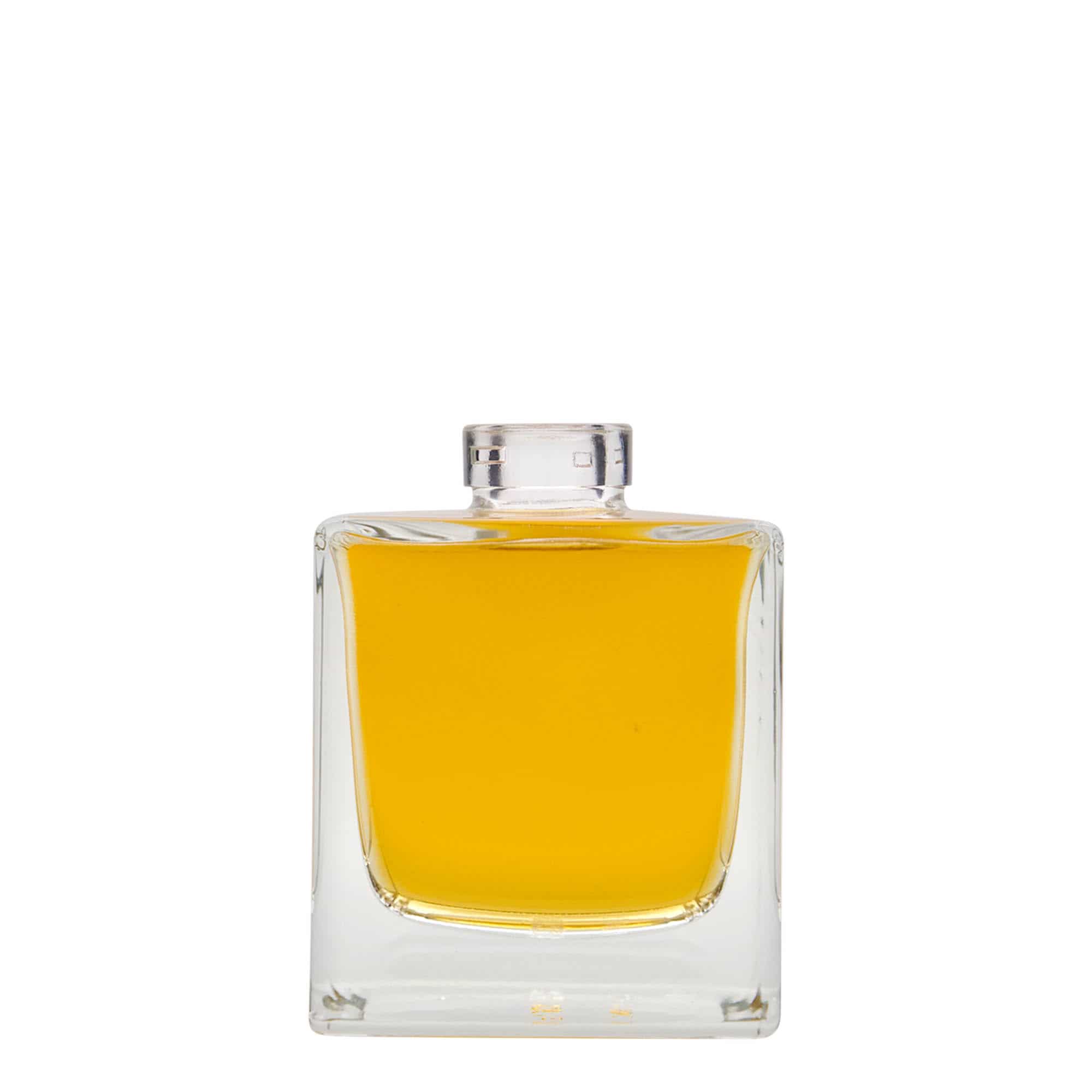 200 ml sklená fľaša „Cube“, štvorcová, hrdlo: korok