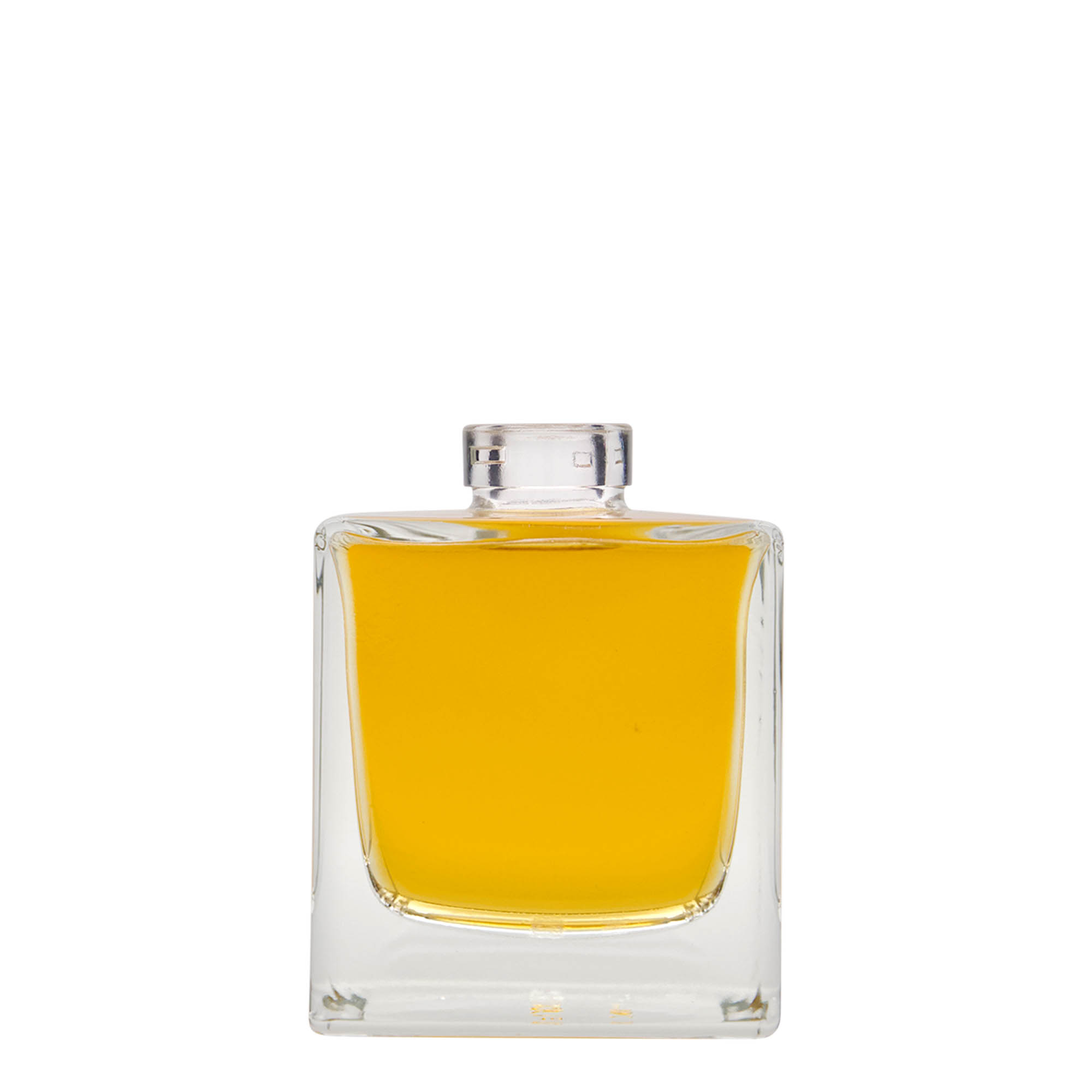 200 ml sklenená fľaša 'Cube', štvorcová, hrdlo: korok
