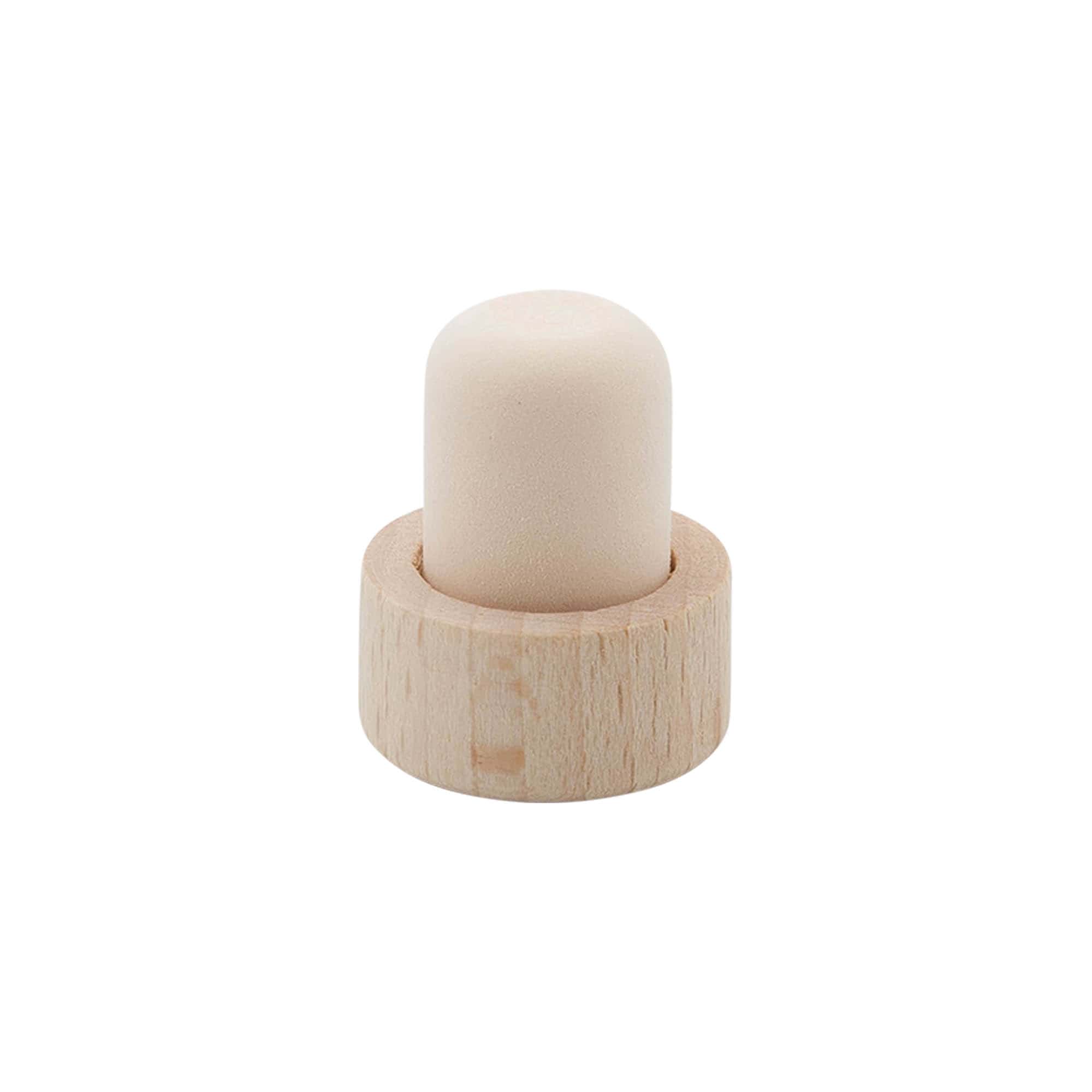 Korková zátka s úchopom 19 mm, drevo/plast, pre hrdlo: korok Korková zátka s úchopom 19 mm, drevo/plast, pre hrdlo: korok