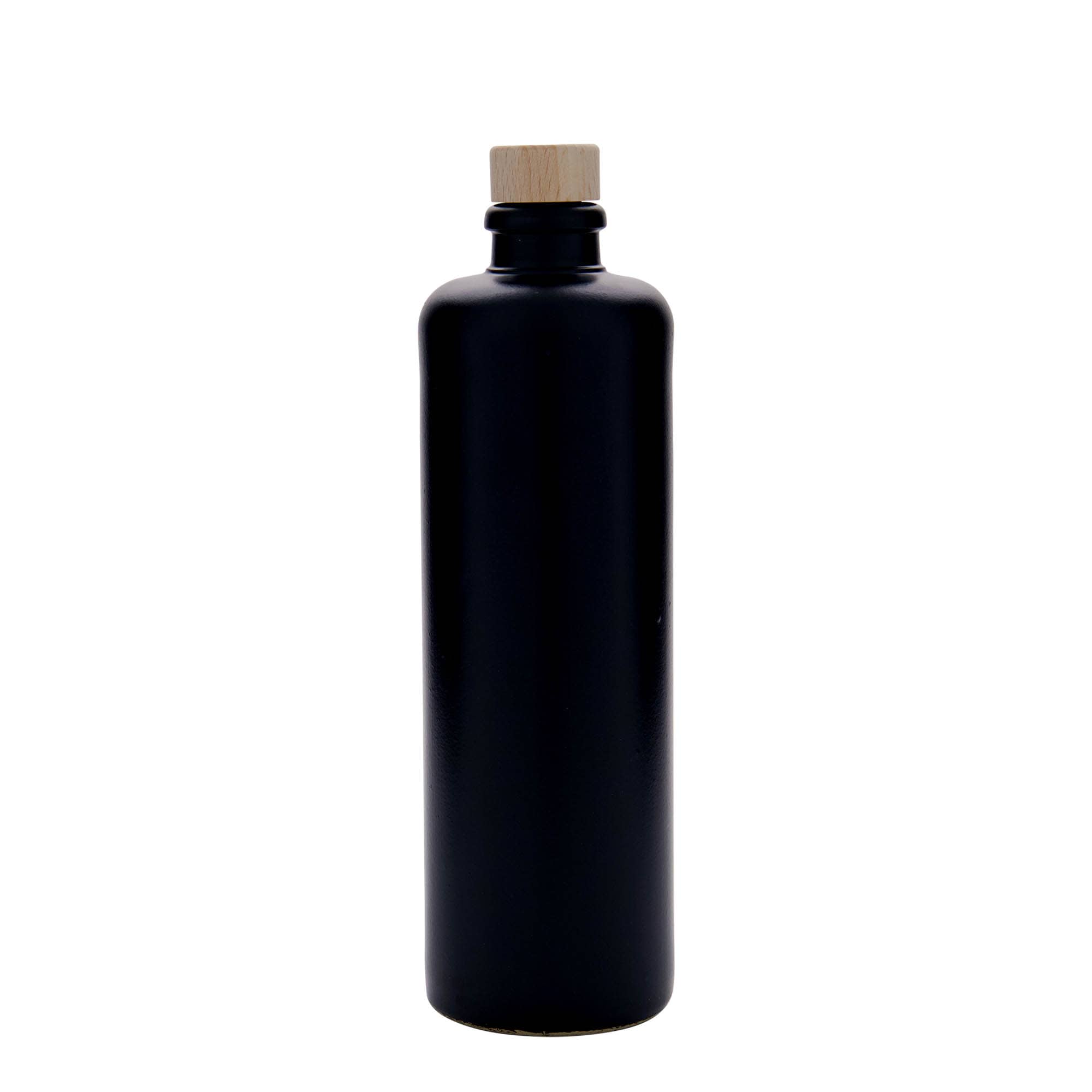 500 ml hlinený krčah, kamenina, čierna farba, hrdlo: korok